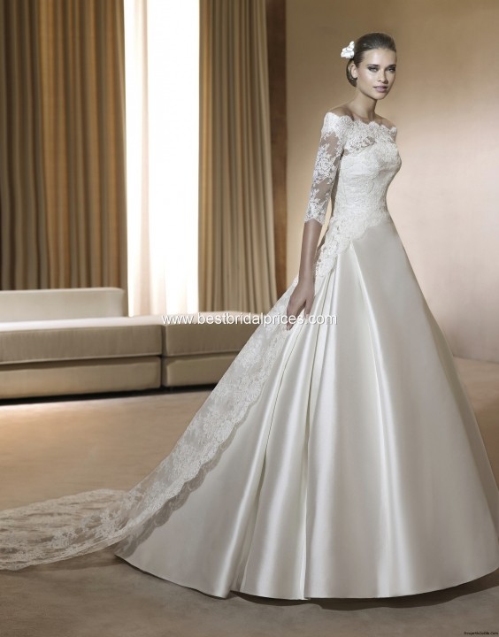 A-Line and Illusion - Sheer Wedding Dress M-173