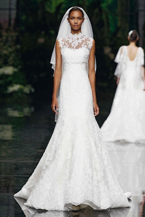 Sheath, Illusion - Sheer and Lace Wedding Dress M-179
