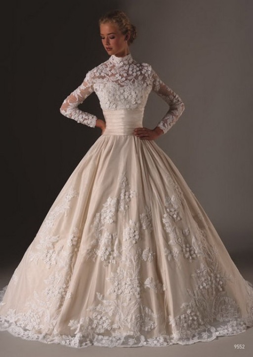 Ball Gown and Sleeves Wedding Dress M-230