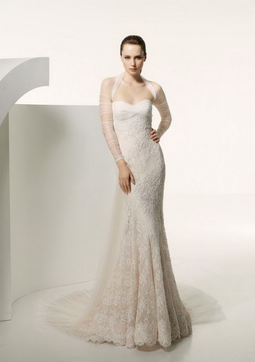 Mermaid, Illusion - Sheer and Lace Wedding Dress M-330