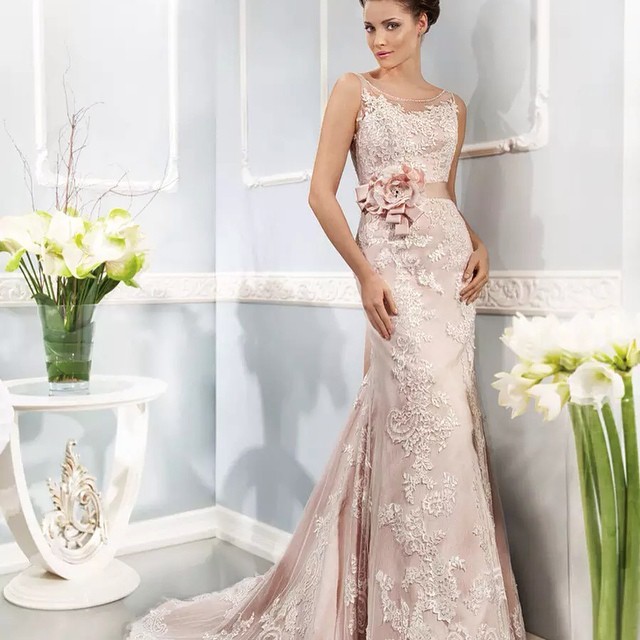 Sheath and Sweetheart Wedding Dress M-1281