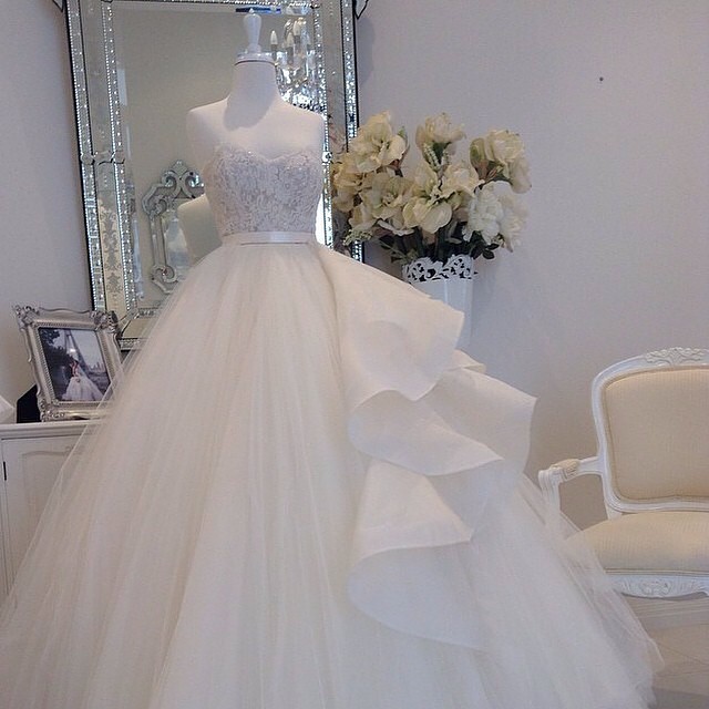 A-Line and Strapless Straight Wedding Dress M-1287