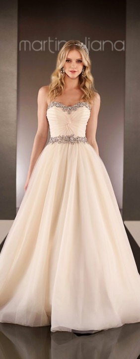 A-Line and Strapless Sweetheart Wedding Dress M-1309