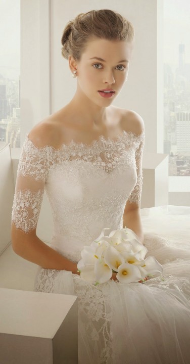 A-Line, Strapless Sweetheart and Lace Wedding Dress M-1339
