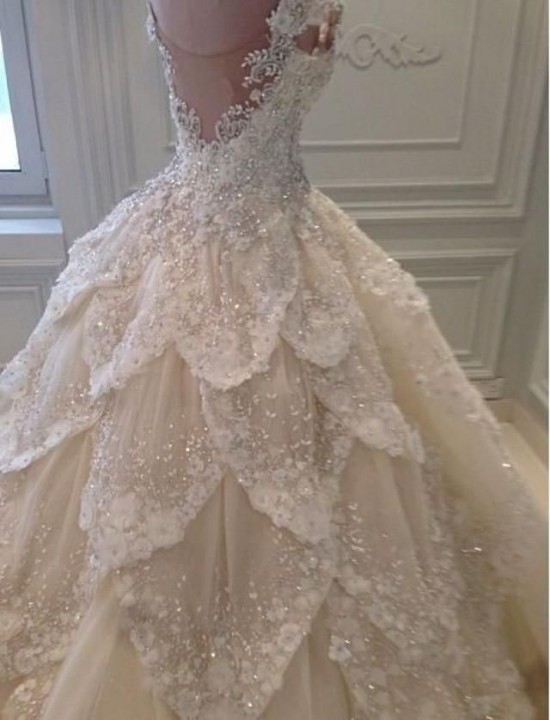 Ball Gown and Sweetheart Wedding Dress M-1395