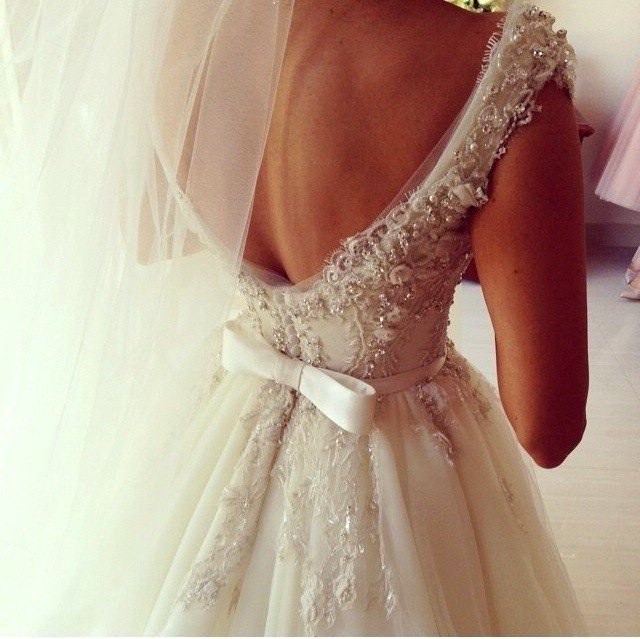 Lace, A-Line, Sweetheart and Backless, Lace Back, V Back, Back Details Wedding Dress M-1417