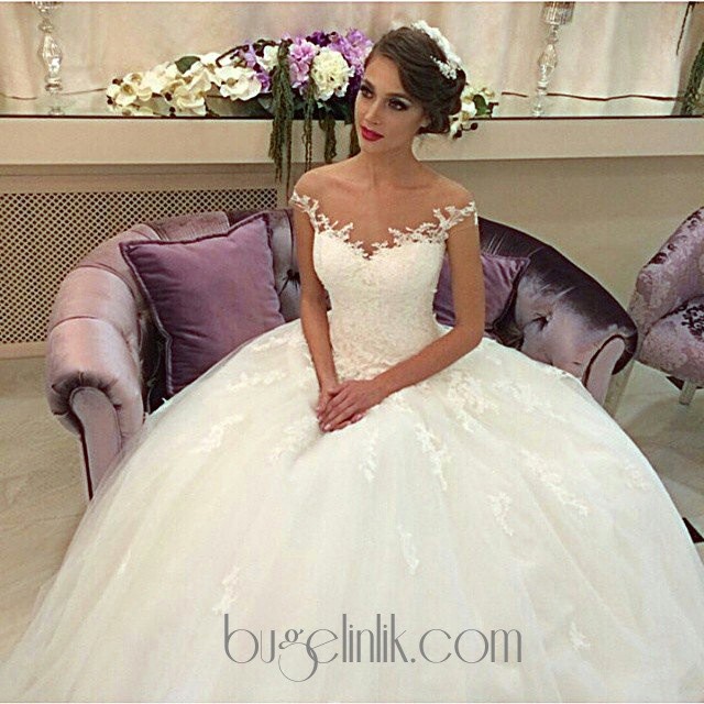 Ball Gown, Sweetheart and Lace Wedding Dress M-1456