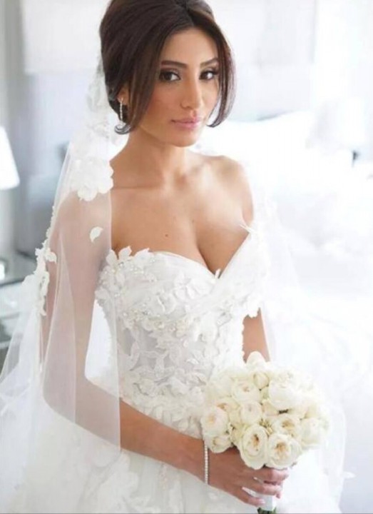 Ball Gown, Strapless Sweetheart and Veil Wedding Dress M-1460