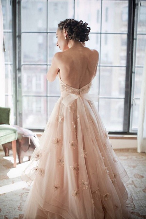 A-Line and Backless, Lace Back, V Back, Back Details Wedding Dress M-1471