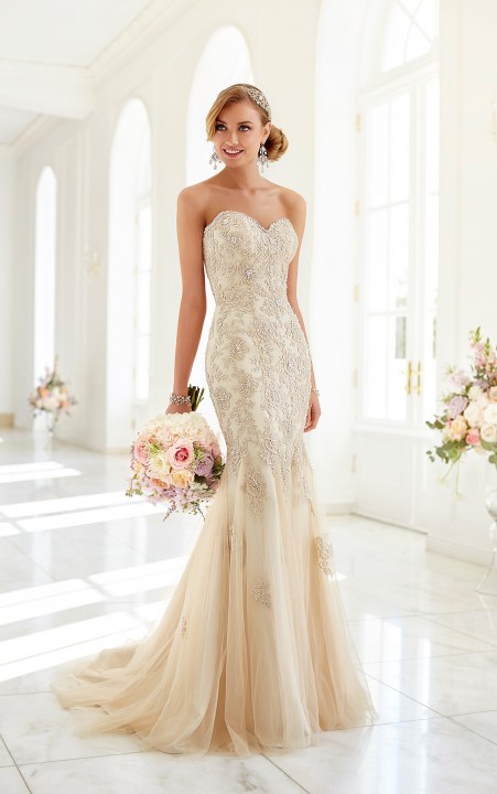 Mermaid, Lace and Strapless Sweetheart Wedding Dress M-1544