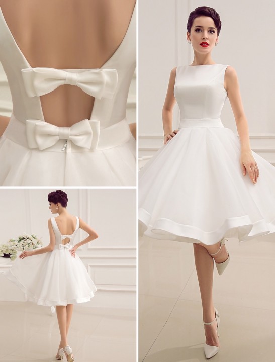 A-Line, Backless, Lace Back, V Back, Back Details and Simple Wedding Dress M-1546