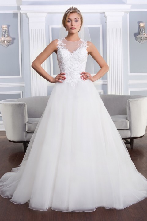 A-Line, Illusion - Sheer and Strapless Sweetheart Wedding Dress M-1563