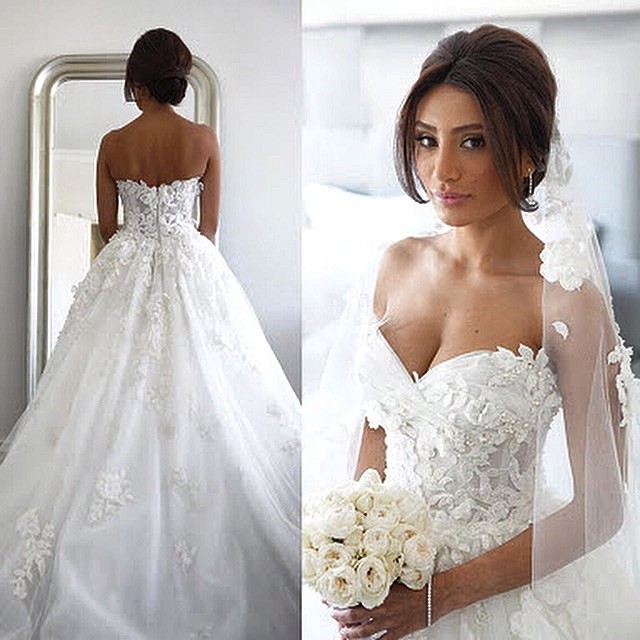 Ball Gown, Strapless Sweetheart and Veil Wedding Dress M-1591