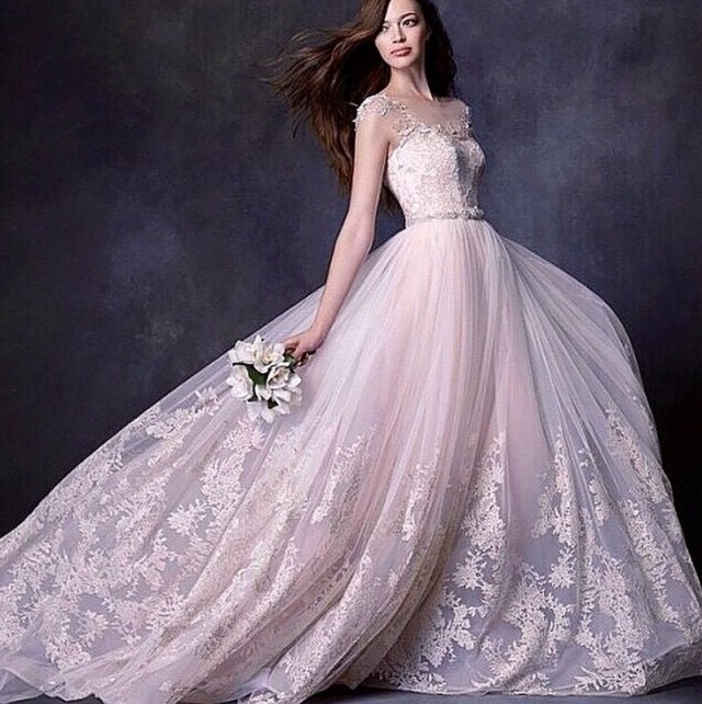 Ball Gown and Illusion - Sheer Wedding Dress M-1640