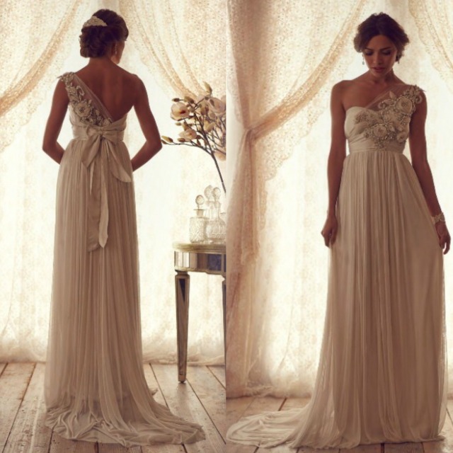 One Shoulder and Sheath Wedding Dress M-1649