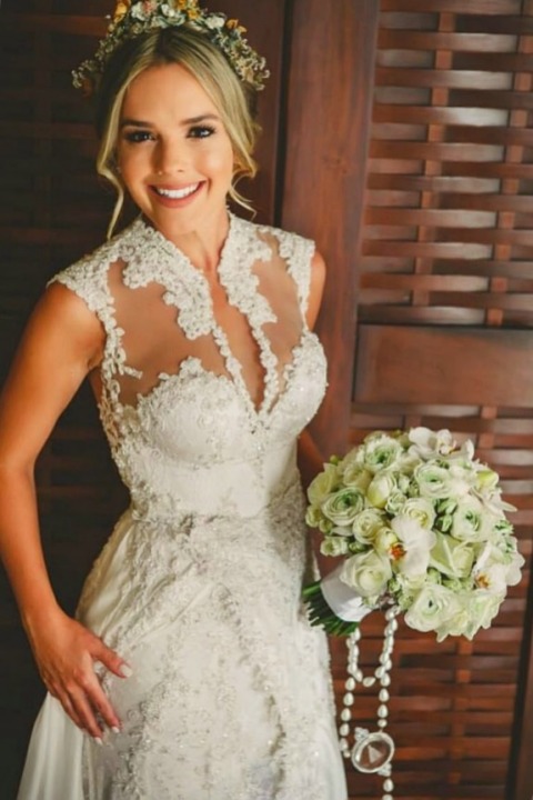 A-Line, Strapless Sweetheart and Illusion - Sheer Wedding Dress M-1661