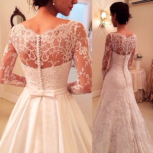 A-Line and Lace Wedding Dress M-1671