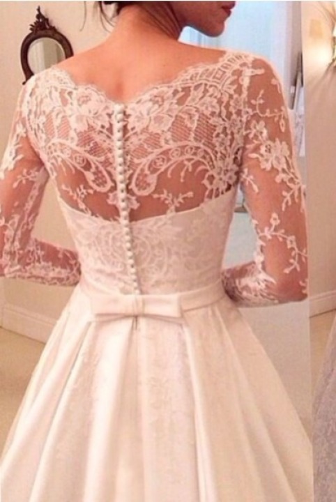 A-Line and Lace Wedding Dress M-1672