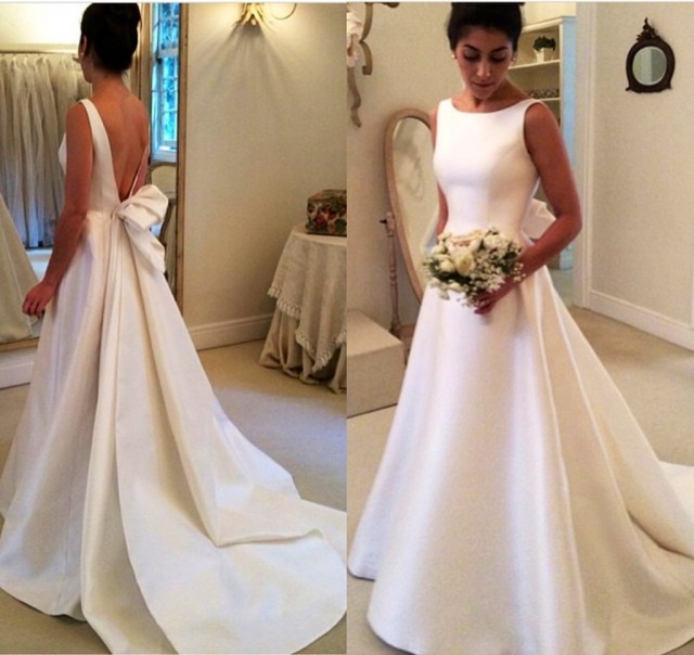 A-Line and Simple Wedding Dress M-1674