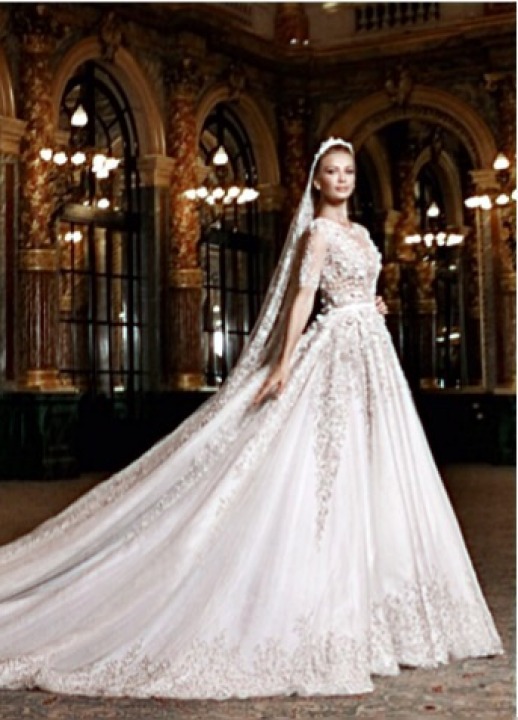 A-Line and Veil Wedding Dress M-1724