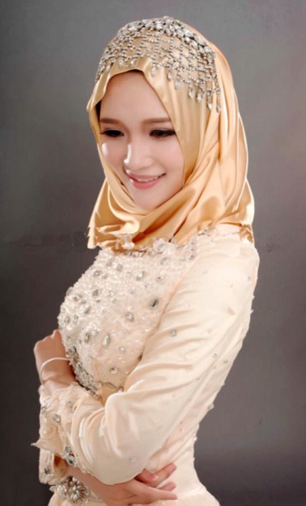 Hijab and Sheath Wedding Dress M-1729