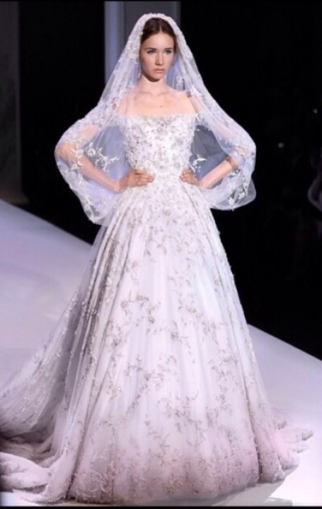 A-Line, Veil and Strapless Straight Wedding Dress M-1730