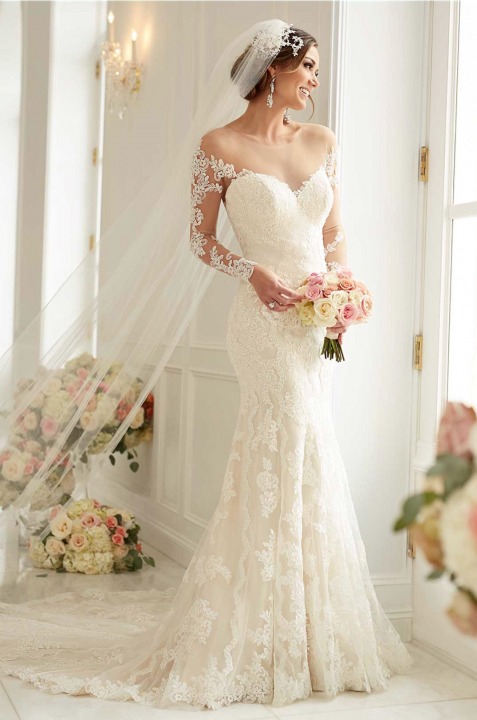Lace, Veil and Best Wedding Dress M-1750