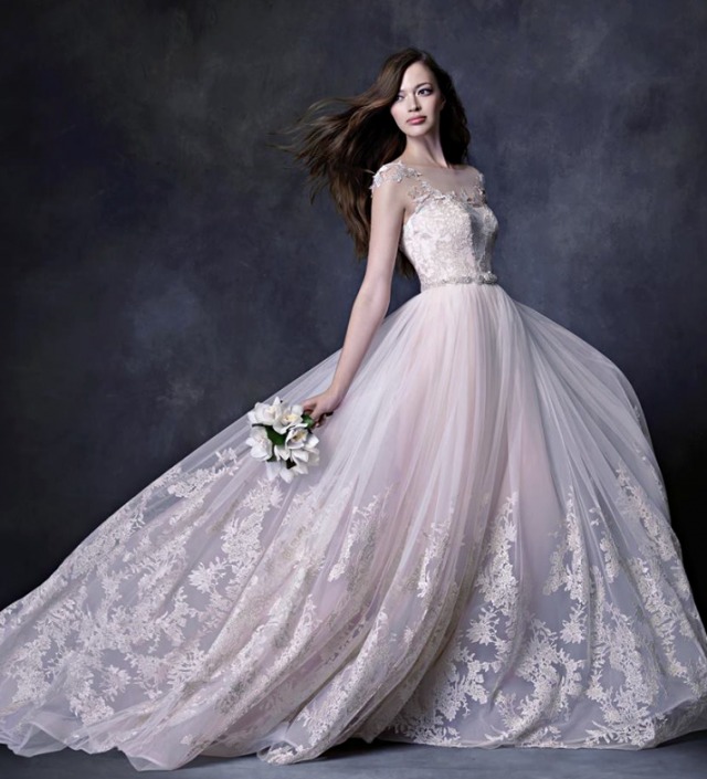 A-Line, Illusion - Sheer and Tulle Wedding Dress M-1755