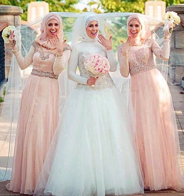 Hijab and A-Line Wedding Dress M-1786