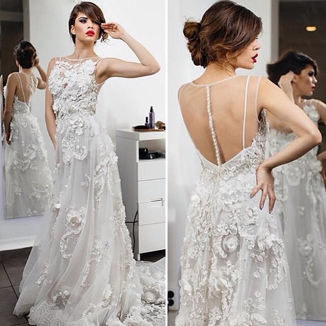 Sheath and Backless, Lace Back, V Back, Back Details Wedding Dress M-1799