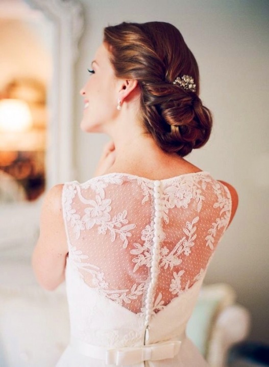 Backless, Lace Back, V Back, Back Details and Lace Wedding Dress M-1814