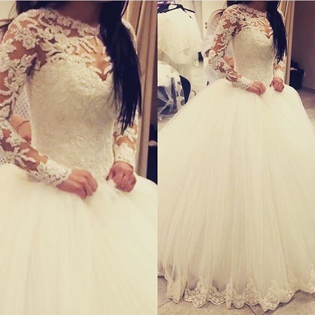 Ball Gown and Sleeves Wedding Dress M-1836