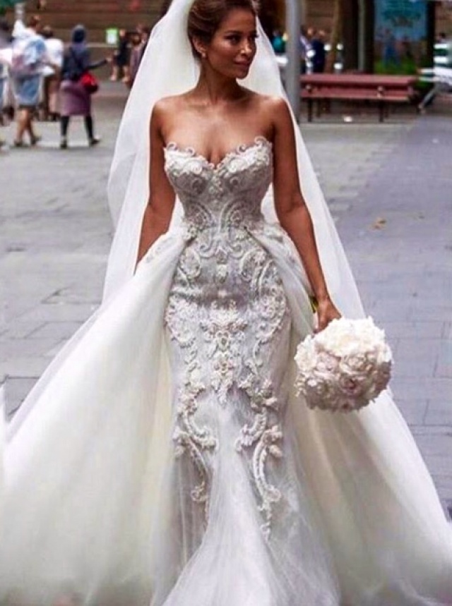 Mermaid and Strapless Sweetheart Wedding Dress M-2015