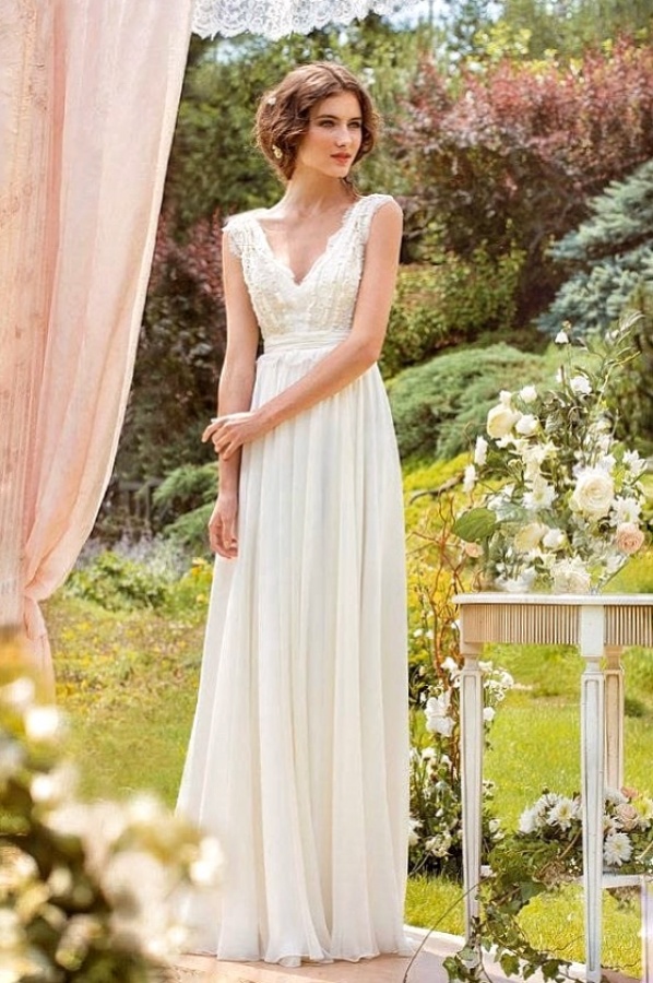 Sheath and Chiffon Wedding Dress M-2044