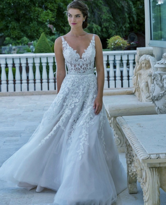 2016, A-Line and Lace Wedding Dress M-2166
