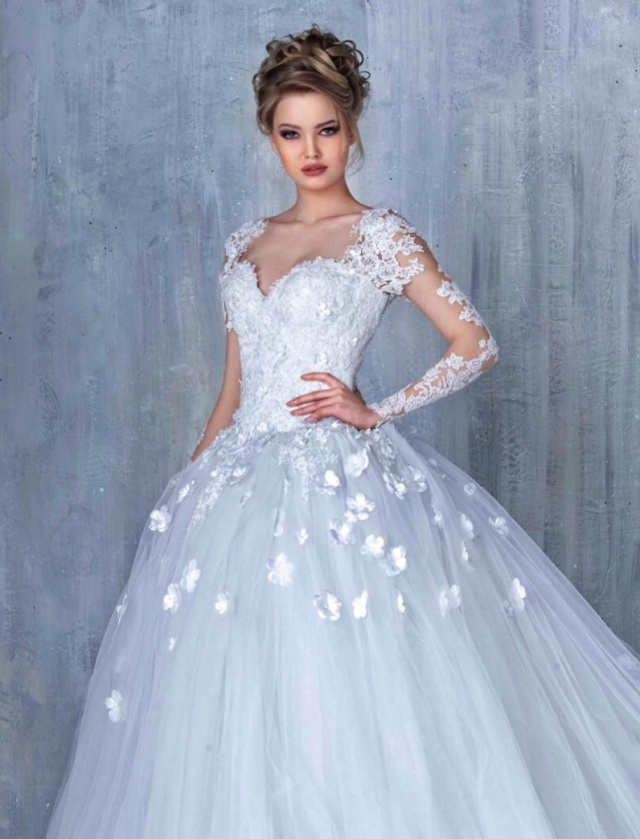Ball Gown and Sleeves Wedding Dress M-2189
