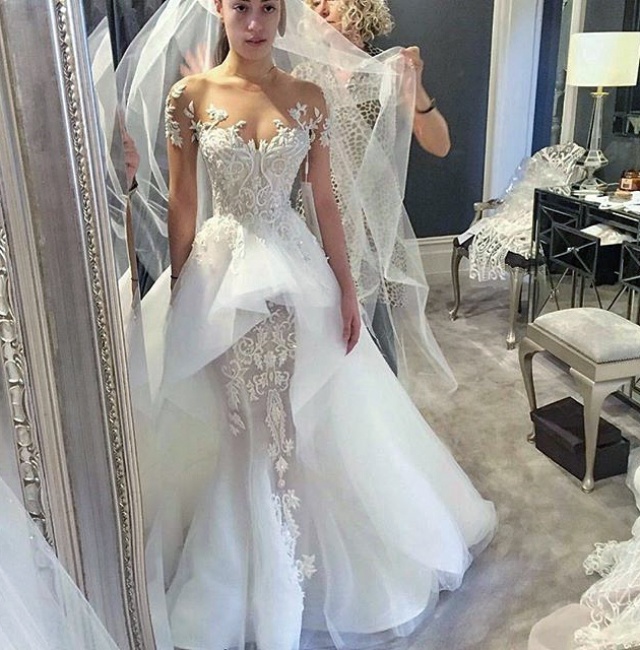 Mermaid and Illusion - Sheer Wedding Dress M-2191