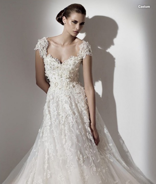A-Line, Sweetheart and Lace Wedding Dress M-413
