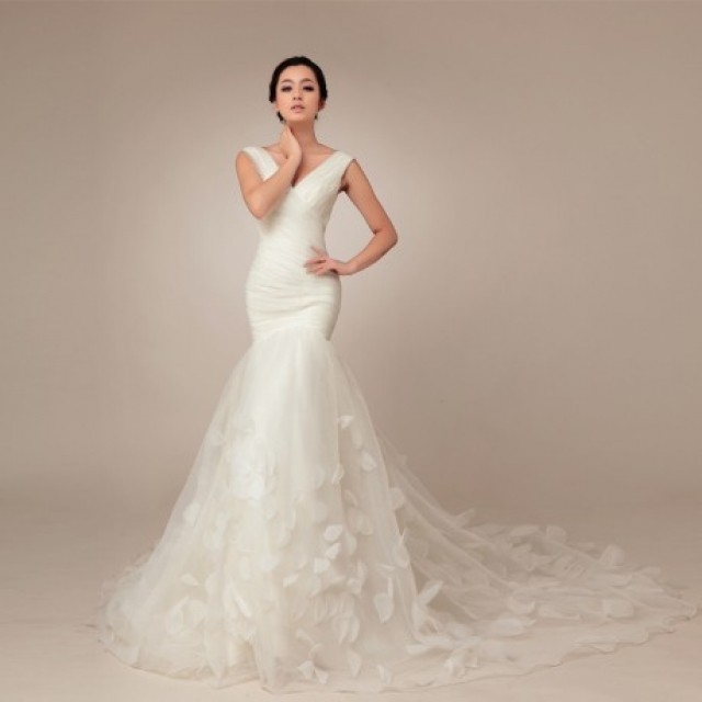Meerjungfrau-Linie, Carré-Ausschnitt und Sag Ja zu diesem Hochzeitskleid Brautkleid M-370