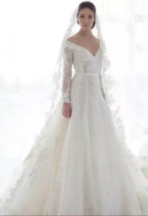 A-Line, Sleeves and Lace Wedding Dress M-995
