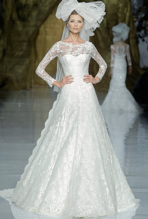 A-Line and Sleeves Wedding Dress M-1001