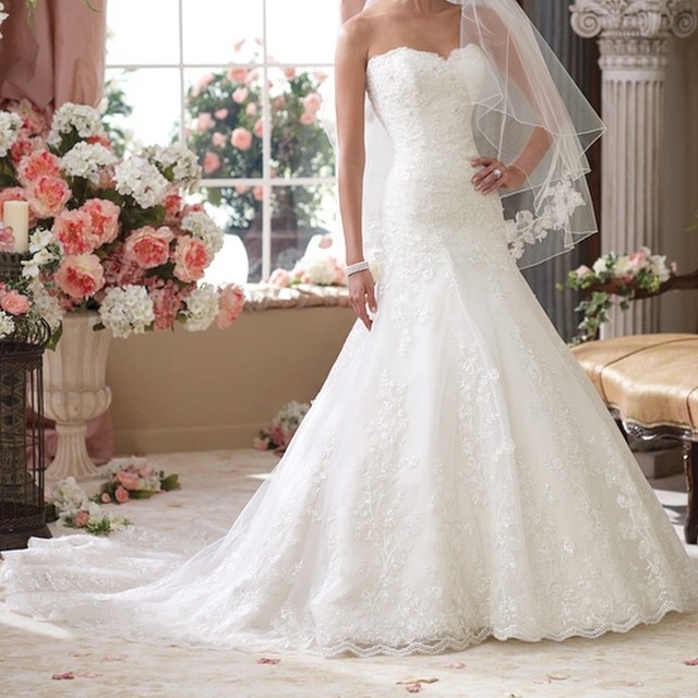 A-Line and Strapless Sweetheart Wedding Dress M-1025