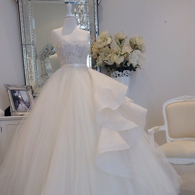 A-Line and Strapless Sweetheart Wedding Dress M-1093