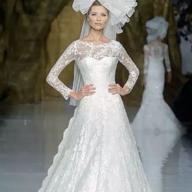 A-Line and Sleeves Wedding Dress M-1164