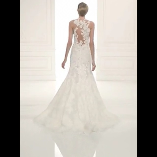 Mermaid, Illusion - Sheer and Backless, Lace Back, V Back, Back Details Wedding Dress M-1205