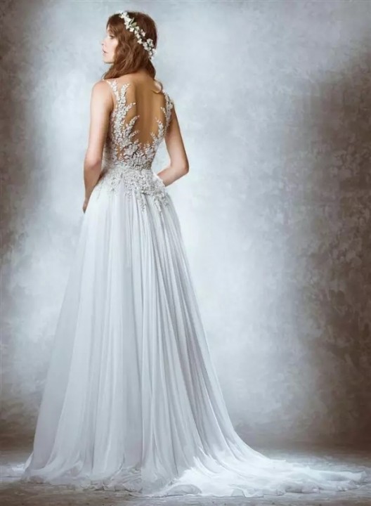 A-Line, Sweetheart and Backless, Lace Back, V Back, Back Details Wedding Dress M-1228