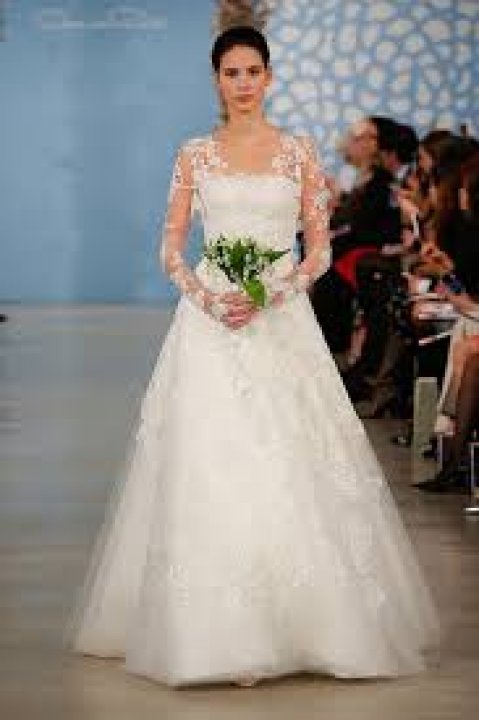 A-Line and Sleeves Wedding Dress M-445