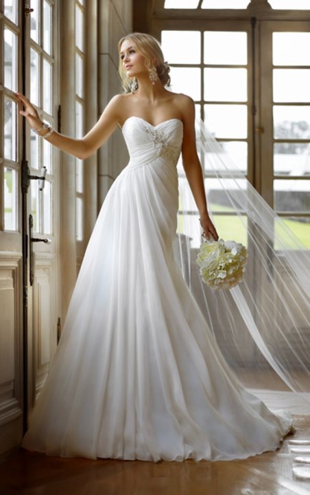 Sheath, Strapless Sweetheart and Simple Wedding Dress M-472