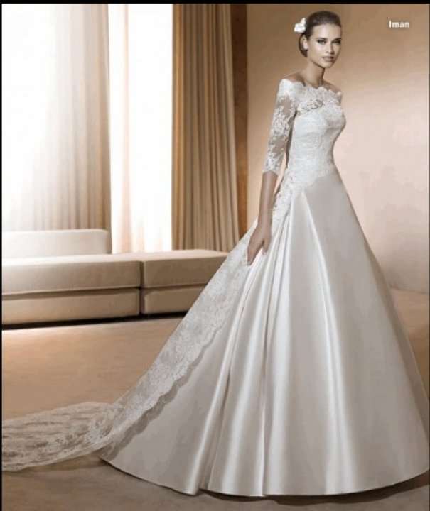A-Line and Off The Shoulder Wedding Dress M-486