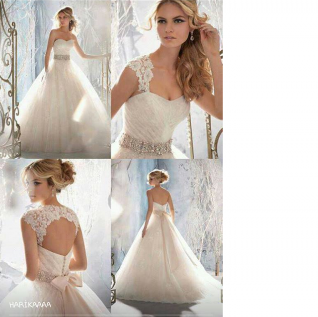 A-Line and Strapless Sweetheart Wedding Dress M-497